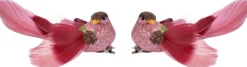 Intratuin kerstclip Madar vogel roze 12,7 x 10 x 5 cm 2 stuks