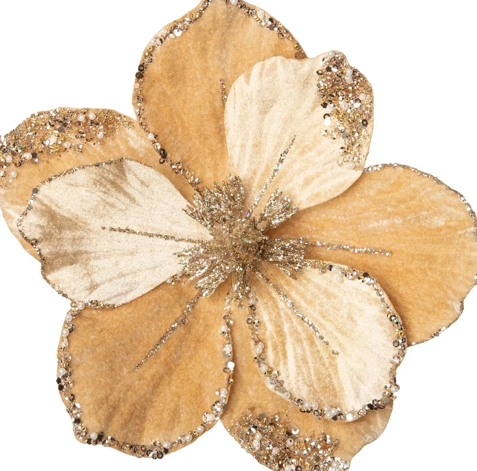 Intratuin kerstclip Marjory bloem bruin D 20 cm