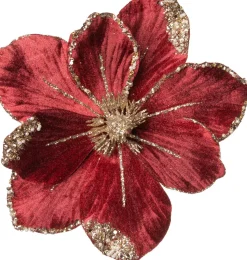 Intratuin kerstclip Marjory bloem rood D 20 cm