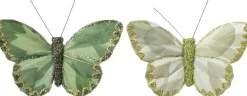 Intratuin kerstclip Papilo vlinder groen 12 x 9 x 2 cm 2 stuks