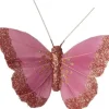 Intratuin kerstclip Papilo vlinder roze 13,5 x 10 x 3 cm 3 stuks