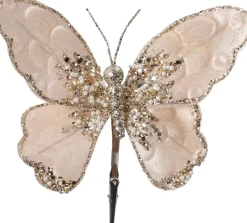 Intratuin kerstclip vlinder wit 15 x 18 cm