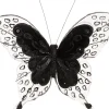 Intratuin kerstclip vlinder met glitter zwart 17 cm