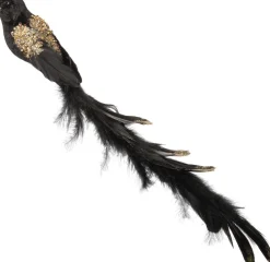 Intratuin kerstclip vogel zwart 50 x 7 x 7 cm