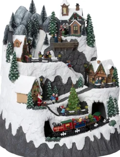 Intratuin kerstdorp bergdorp met trein 97,5 x 25,5 x 47 cm