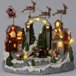 Intratuin kerstdorp dorp met arreslee 32 x 20,5 x 32 cm