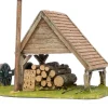 Intratuin kerstdorp Drentse houtschuur 16,5 x 11 x 12,5 cm