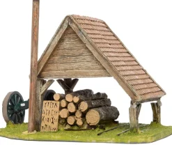 Intratuin kerstdorp Drentse houtschuur 16,5 x 11 x 12,5 cm