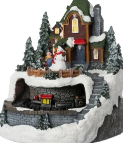 Intratuin kerstdorp huis en trein 21,8 x 21,7 x 24,5 cm