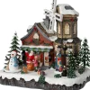 Intratuin kerstdorp huis met molen 28 x 22 x 25 cm