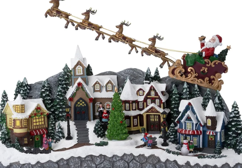 Intratuin kerstdorp kerstman arreslee 66 x 23 x 40 cm