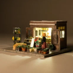 Intratuin kerstdorp kraam bloemen 15 x 14 x 8,5 cm