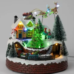 Intratuin kerstdorp met huisje en trein 19,5 x 18,5 x 21 cm