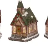 Intratuin kerstdorp met kerk en LED verlichting H 8 cm
