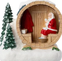 Intratuin kerstdorpminiatuurkerstman sauna 11 x 7 x 11 cm