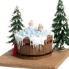 Intratuin kerstdorpminiatuur kerstman hot tub 11,5 x 11,5 x 11 cm