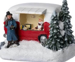 Intratuin kerstdorpminiatuur camper kraam 10,3 x 6,8 x 7 cm