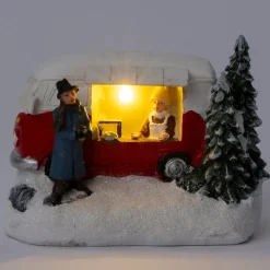 Intratuin kerstdorpminiatuur camper kraam 10,3 x 6,8 x 7 cm