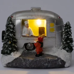 Intratuin kerstdorpminiatuur caravan kraam 10,3 x 6,8 x 7 cm