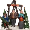 Intratuin kerstdorpminiatuur kerstboom verkoop met vuur 11,5 x 8 x 11,5 cm