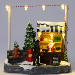 Intratuin kerstdorpminiatuur kerstman kraampje 13,5 x 8 x 11,5 cm
