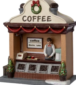Intratuin kerstdorpminiatuur koffiekraam 12,2 x 6 x 14 cm