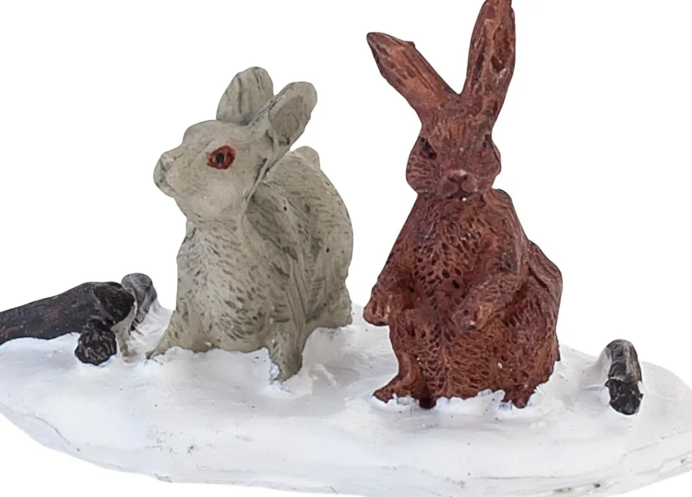 Intratuin kerstdorpminiatuur figuren konijnen H 3,2 cm