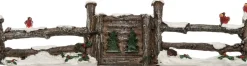 Intratuin kerstdorpminiatuur hek met sneeuw 16,5 x 1,5 x 4 cm