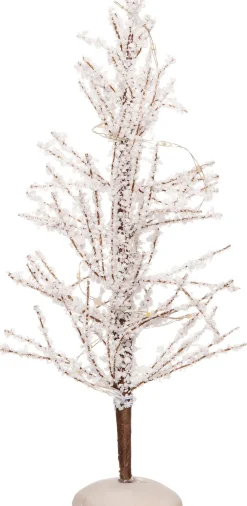 Intratuin kerstdorpminiatuur boom met sneeuw en LED verlichting D 7 H 22 cm