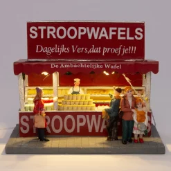 Intratuin kerstdorpminiatuur stroopwafelkraam 17 x 11 x 14 cm