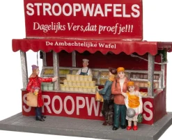Intratuin kerstdorpminiatuur stroopwafelkraam 17 x 11 x 14 cm