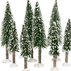 Intratuin kerstdorpminiatuur kerstbomen 8 stuks