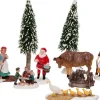 Intratuin kerstdorpminiatuur kerstman met boederijdieren 22,5 x 9 x 39 cm 12-delig