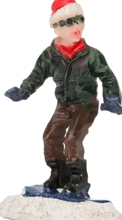 Intratuin kerstdorpminiatuur snowboard jongen 4 x 2 x 5 cm