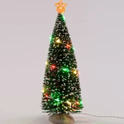 Intratuin kerstdorpminiatuur kerstboom lampjes multi D 8,5 H 23 cm