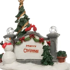Intratuin kerstdorpminiatuur muurtje Merry Christmas 9,8 x 5 x 9 cm