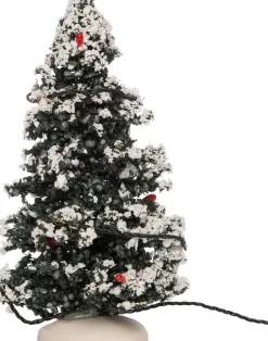 Intratuin kerstdorpminiatuur kerstboom met sneeuw D 7 H 14 cm