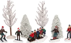 Intratuin kerstdorpminiatuur skiën 22,5 x 9 x 39 cm 9-delig