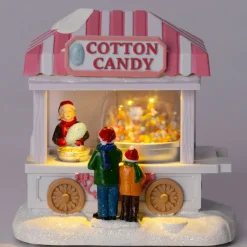 Intratuin kerstdorpminiatuur snoepkraam 13,8 x 9,5 x 14,3 cm