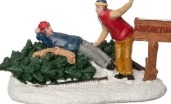 Intratuin kerstdorpminiatuur bomen zagen 12,5 x 7,5 x 7 cm