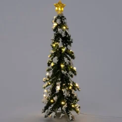 Intratuin kerstdorpminiatuur kerstboom 8,5 x 8,5 x 26 cm