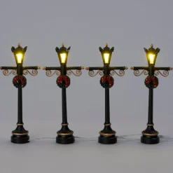 Intratuin kerstdorpminiatuur lantaarns 4 x 2 x 10,5 cm 4 stuks