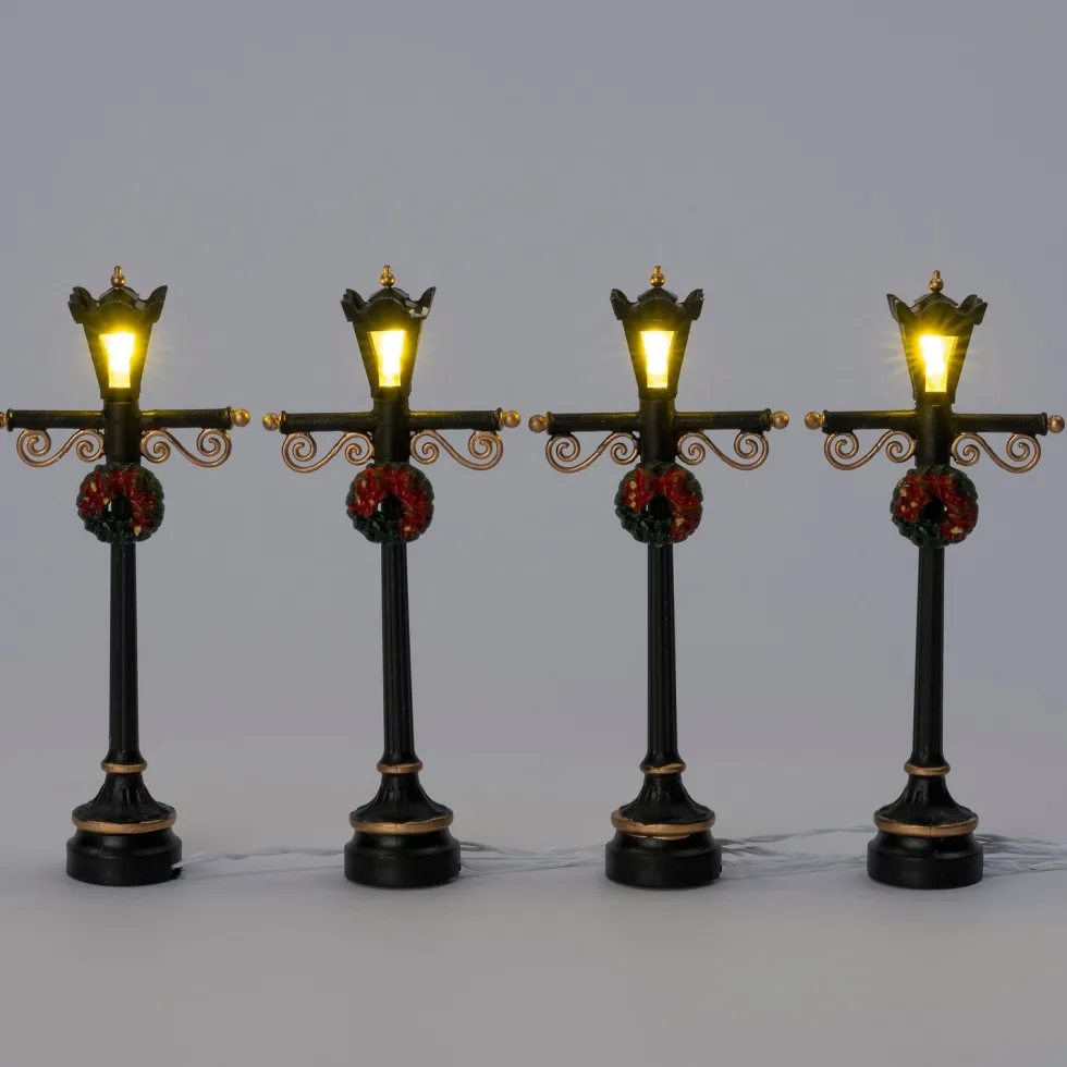 Intratuin kerstdorpminiatuur lantaarns 4 x 2 x 10,5 cm 4 stuks