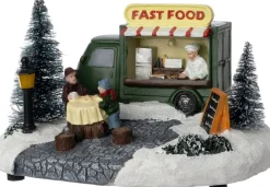 Intratuin kerstdorpminiatuur foodtruck (eetkraam) 16,3 x 13 x 20,8 cm