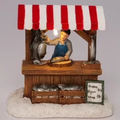 Intratuin kerstdorpminiatuur viskraam 10 x 7,5 x 9,7 cm