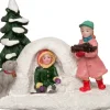 Intratuin kerstdorpminiatuur kinderen in iglo 10 x 6 x 7 cm