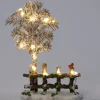 Intratuin kerstdorpminiatuur boom met hek 11 x 3,5 x 17 cm