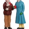 Intratuin kerstdorpminiatuur man en vrouw met bekers 6 x 3 x 7 cm
