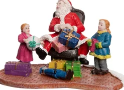 Intratuin kerstdorpminiatuur kerstman met cadeautjes 10,5 x 6 x 6,5 cm