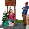 Intratuin kerstdorpminiatuur vrouwen bij ingang park multi 10 x 6 x 8,5 cm